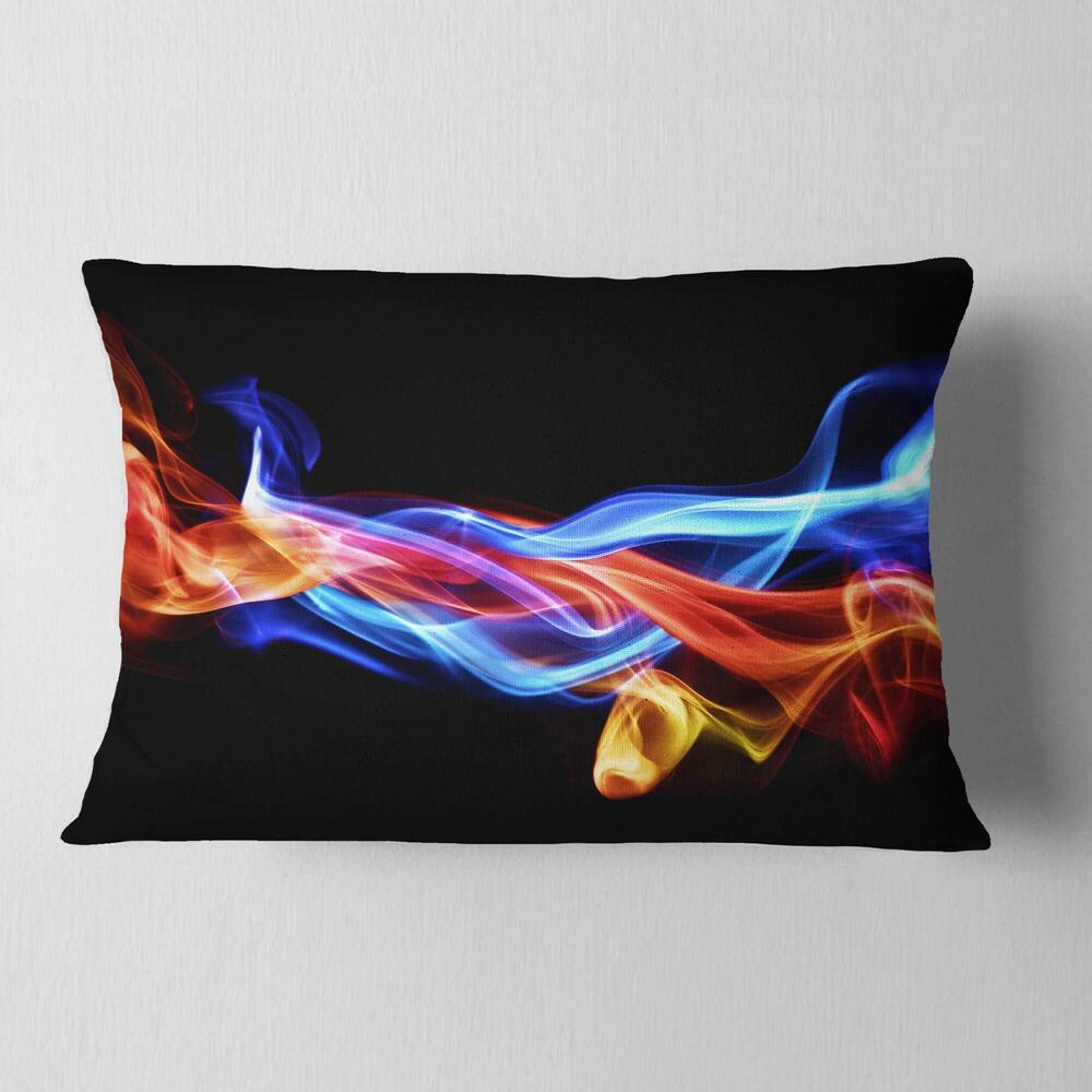 4036 Designart Fire and Ice Design Abstract Throw Lumbar Cushion Pillow